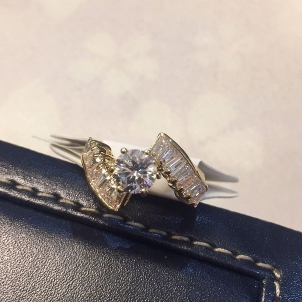18K Gold Plated Size 7 Cubic Zirconia Ring
